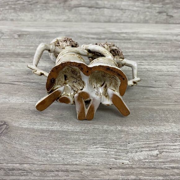 Vtg 70s Rare BENCINI Italy Couple Sculpture Signed Figurine glazed terra cotta - Picture 7 of 8